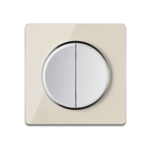 Interrupteur double, 1 voie avec plaque Garda en verre - "Blanc"