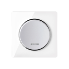 Interrupteur simple allumage avec témoin lumineux, 1 voie avec plaque Garda en verre - "Blanc"