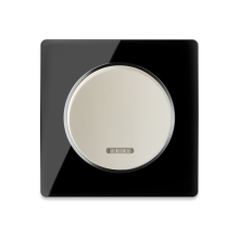 Interrupteur simple allumage avec témoin lumineux, 1 voie avec plaque Garda en verre - "Beige"