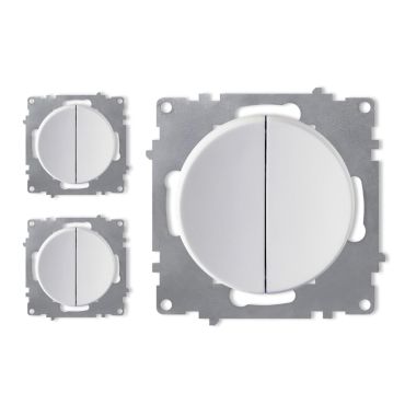 3х 2-gang one-way switch set - white