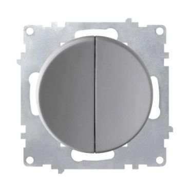 Series switch, double, 1-way, flush-mount, without frame, grey