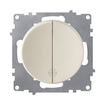 Double changeover switch, flush-mount, without frame, beige