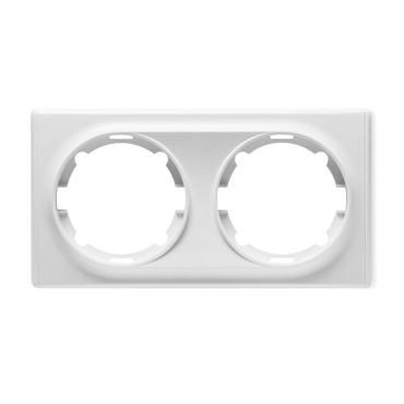 Cover frame for light switch, double socket, horizontal, flush-mount, Florence series, white
