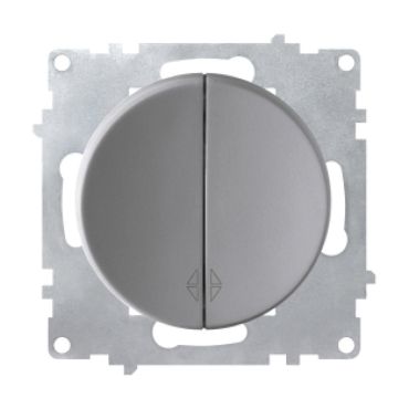 Double changeover switch, flush-mount, without frame, grey