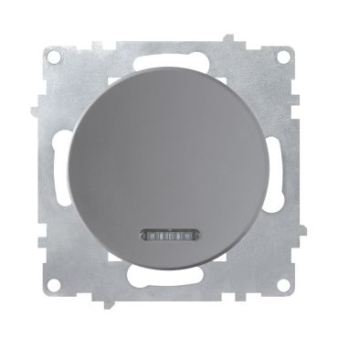 Control switch, single, 1-way, flush-mount, without frame, grey