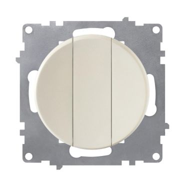 Triple series switch, 1-way, flush-mount, without frame, beige