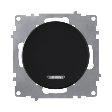Control switch, single, 1-way, flush-mount, without frame, black