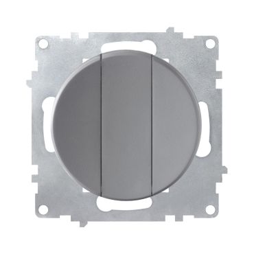 Triple series switch, 1-way, flush-mount, without frame, grey