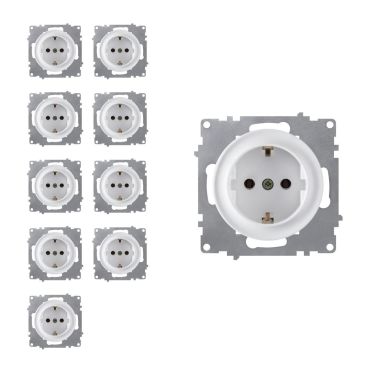 10x Schuko socket set