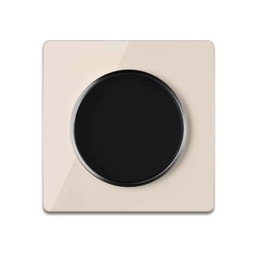 Light switch black with glass cover frame in beige