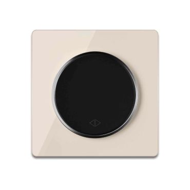 Single-pole, double-throw switch black with glass cover frame in beige