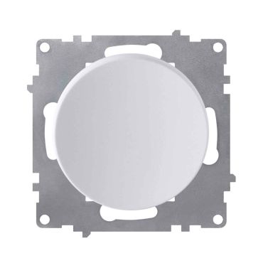 Push button switch, flush-mounted light switch, without frame, round, white