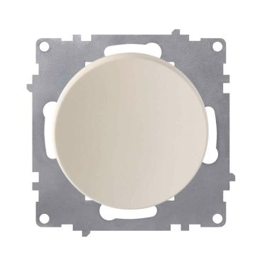 Push button switch, flush-mounted light switch, without frame, round, beige
