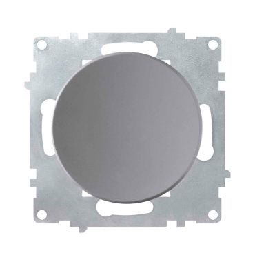 Push button switch, flush-mounted light switch, without frame, round, grey
