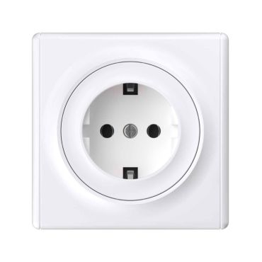 Schuko socket outlet with Florence frame - white