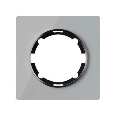 Type E socket, 230V/16A, grounded – complete set with glass frame (Garda series) – grey