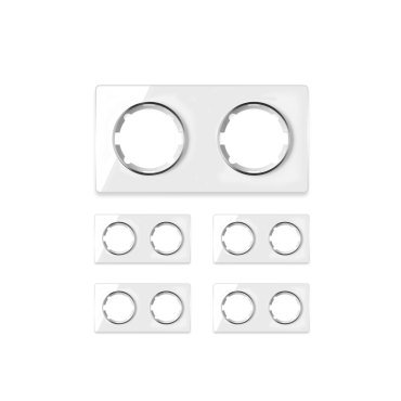 5x Garda Glass Frame Set: 2-way horizontal frame set, white