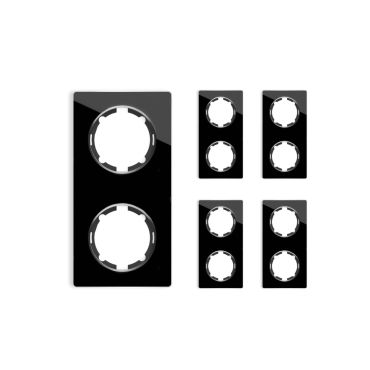 5x Garda Glass Cover Frame Set: Double Vertical Cover Frame, black