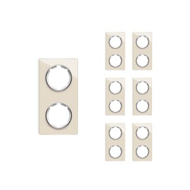 7x Garda Glass Cover Frame Set: Double Vertical Frame, beige