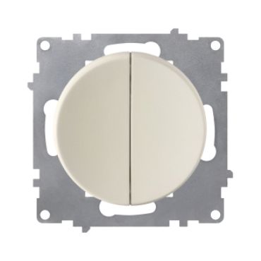 Series switch, double, 1-way, flush-mount, without frame, beige