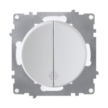 Double changeover switch, flush-mount, without frame, white
