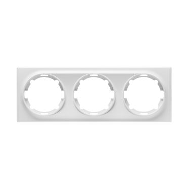 Cover frame for light switch, triple socket, horizontal, flush-mount, Florence series, white