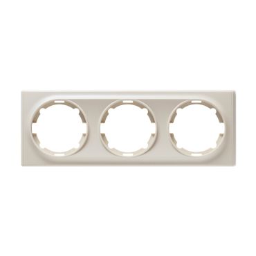 Cover frame for light switch, triple socket, horizontal, flush-mount, Florence series, beige