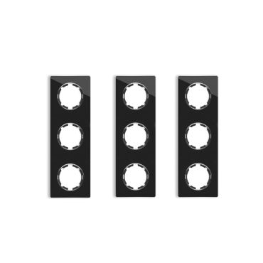 3x Garda Glass Cover Frame Set: Triple Vertical Frame, black